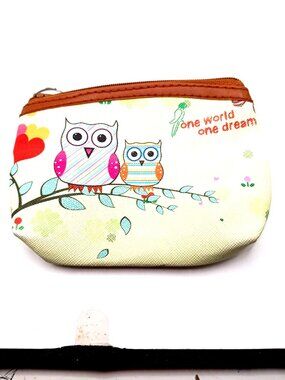 Owl Zippered Coin Purse -Wallet-One World One Dream 4"× 5"